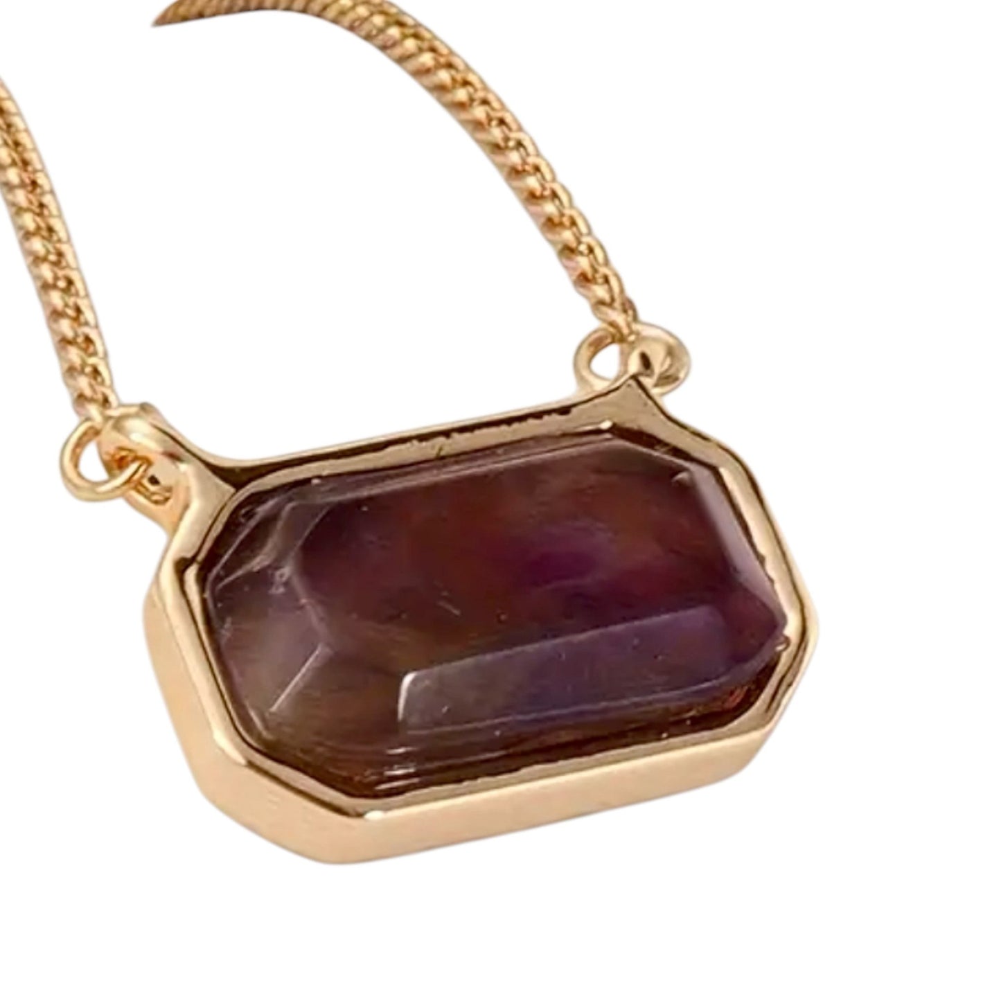 Goldene Halskette mit Edelstein Amethyst - CrystalScents