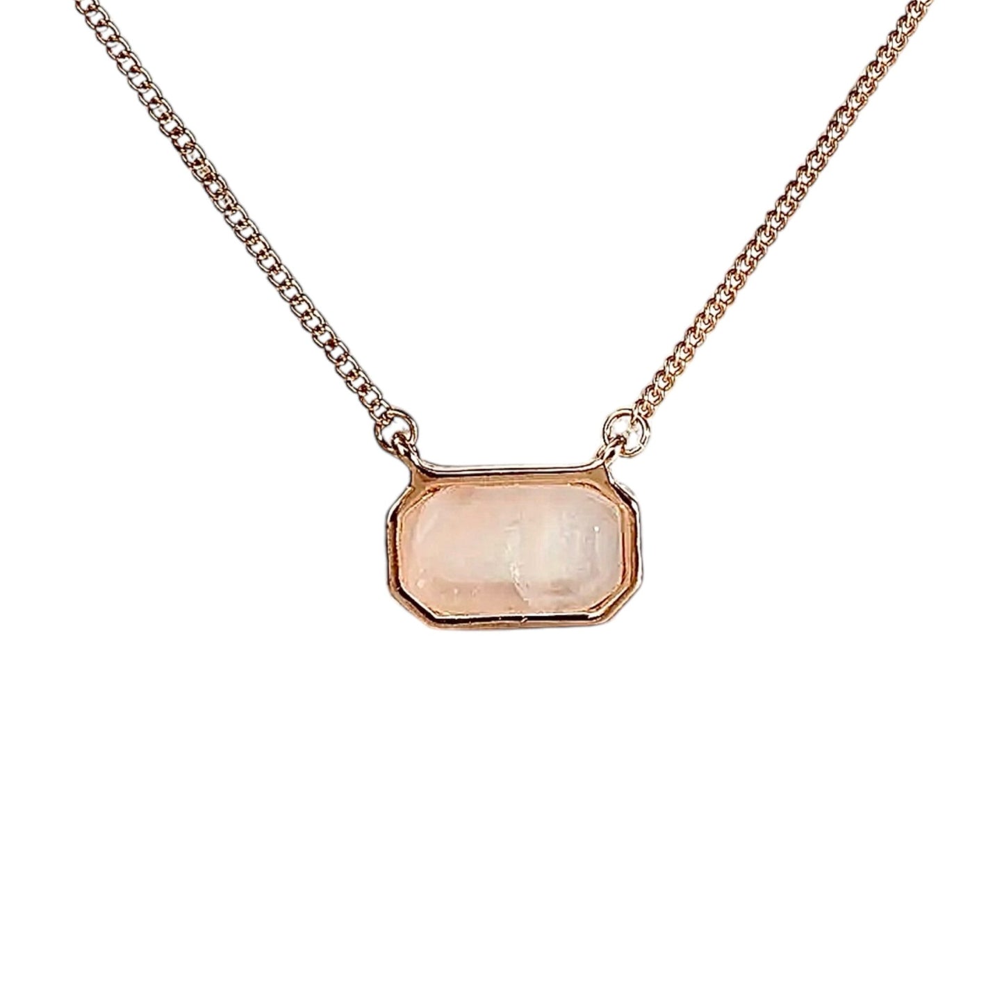 Goldene Halskette mit Edelstein Rosenquarz - CrystalScents