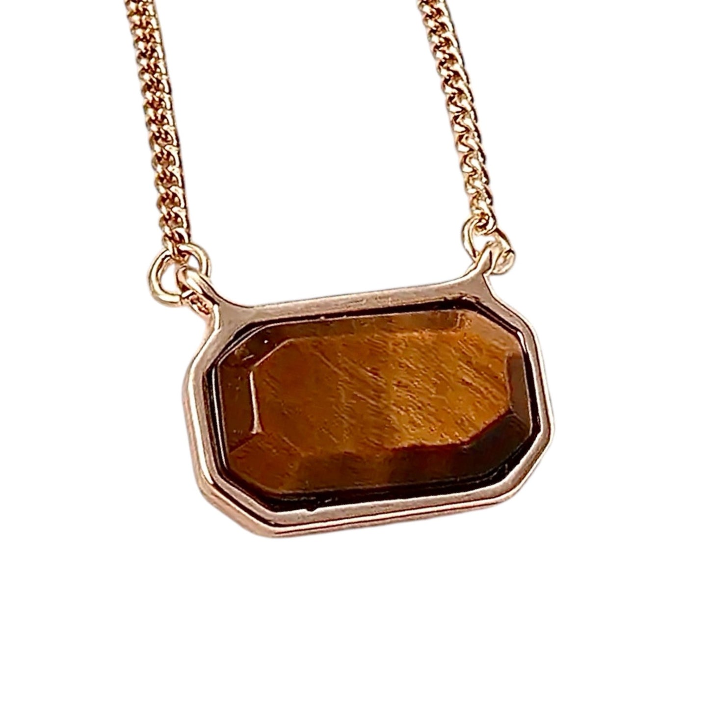 Goldene Halskette mit Edelstein Tigerauge - CrystalScents