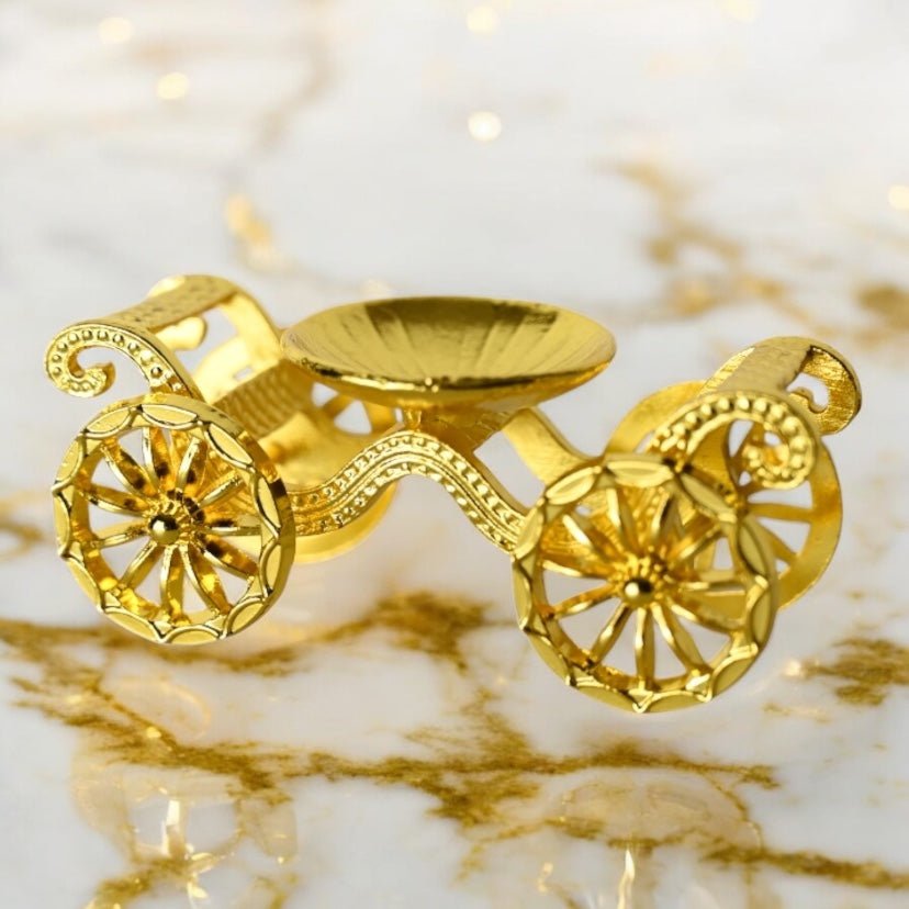Goldener Kugelständer „Kürbiskutsche“ - CrystalScents