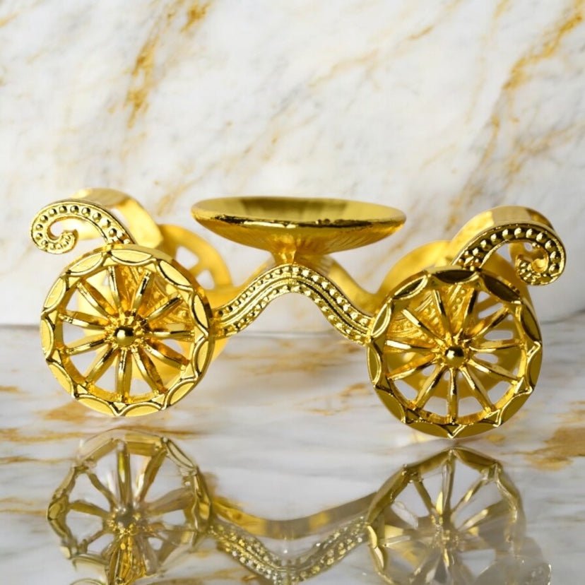 Goldener Kugelständer „Kürbiskutsche“ - CrystalScents