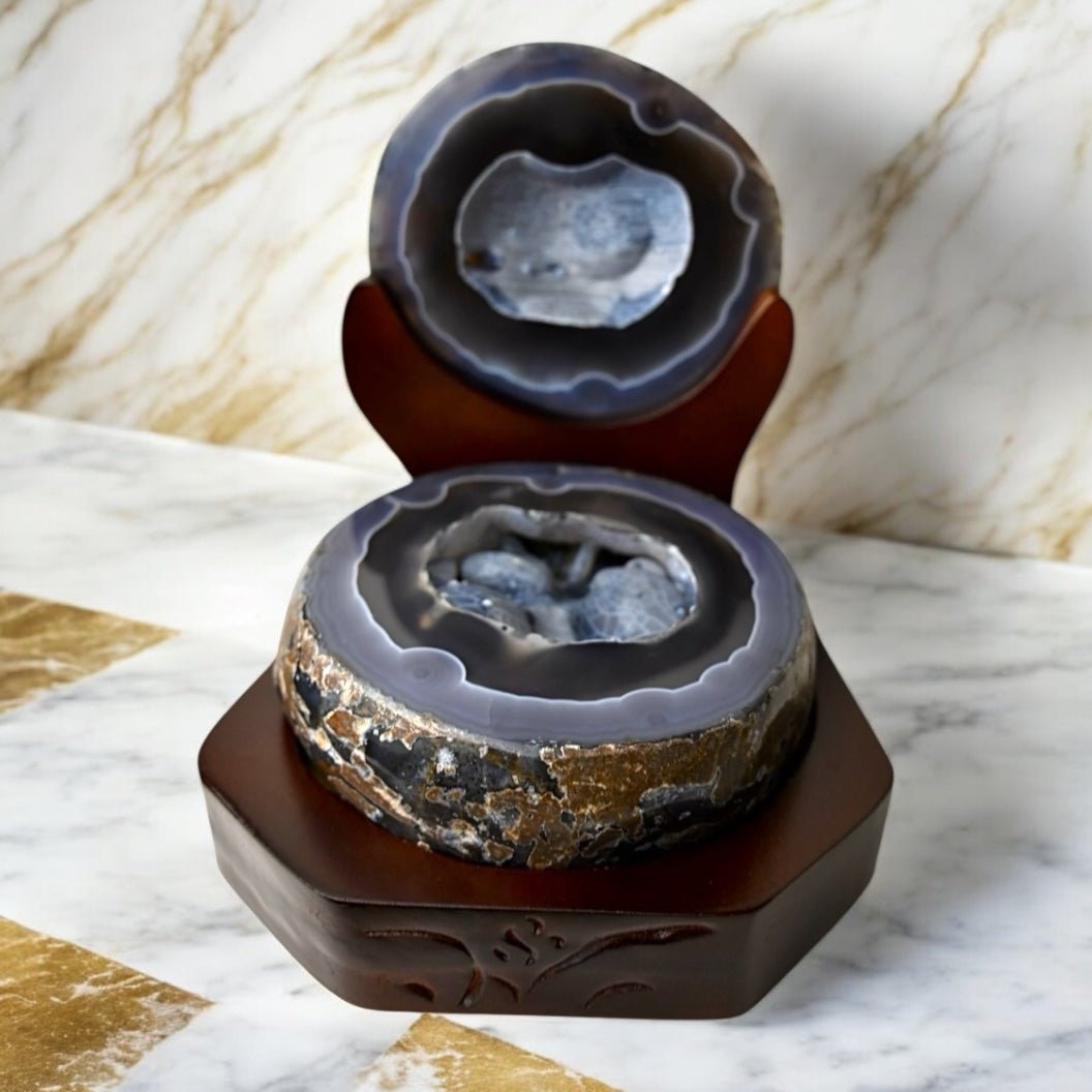 Große Achat - Truhe mit Ständer - CrystalScents