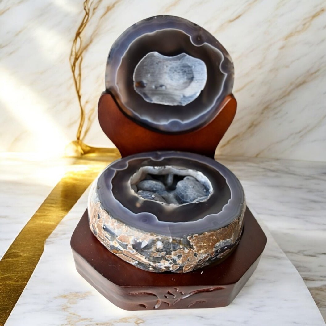 Große Achat - Truhe mit Ständer - CrystalScents