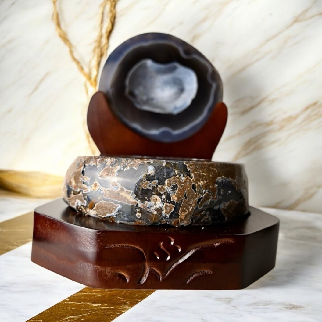 Große Achat - Truhe mit Ständer - CrystalScents