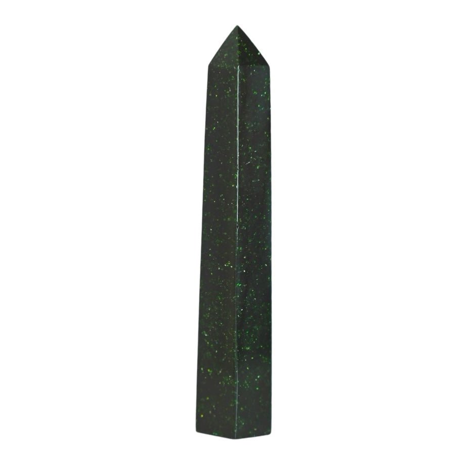 Grüner Goldfluss Obelisk - CrystalScents