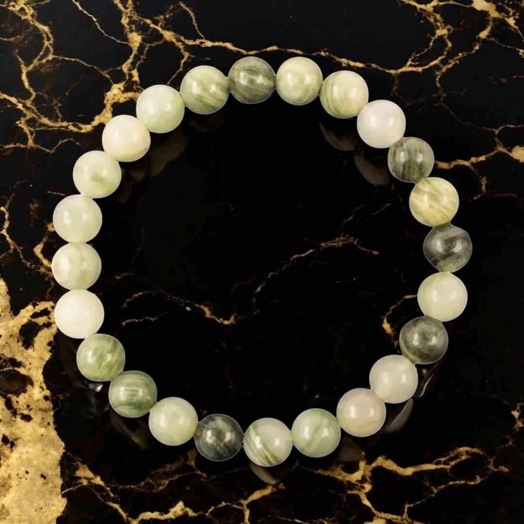 Grüner Jaspis Kugelarmband - CrystalScents