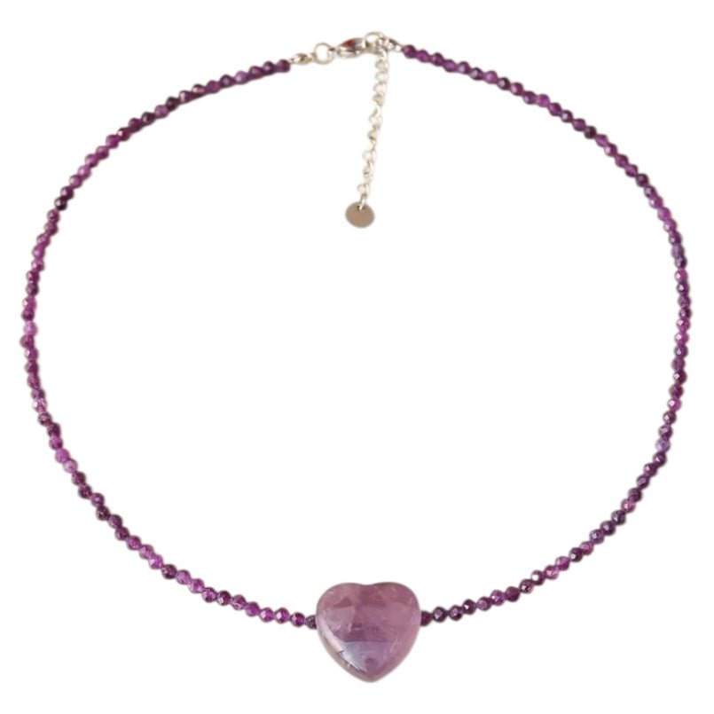 Halskette mit Amethyst Herz - CrystalScents