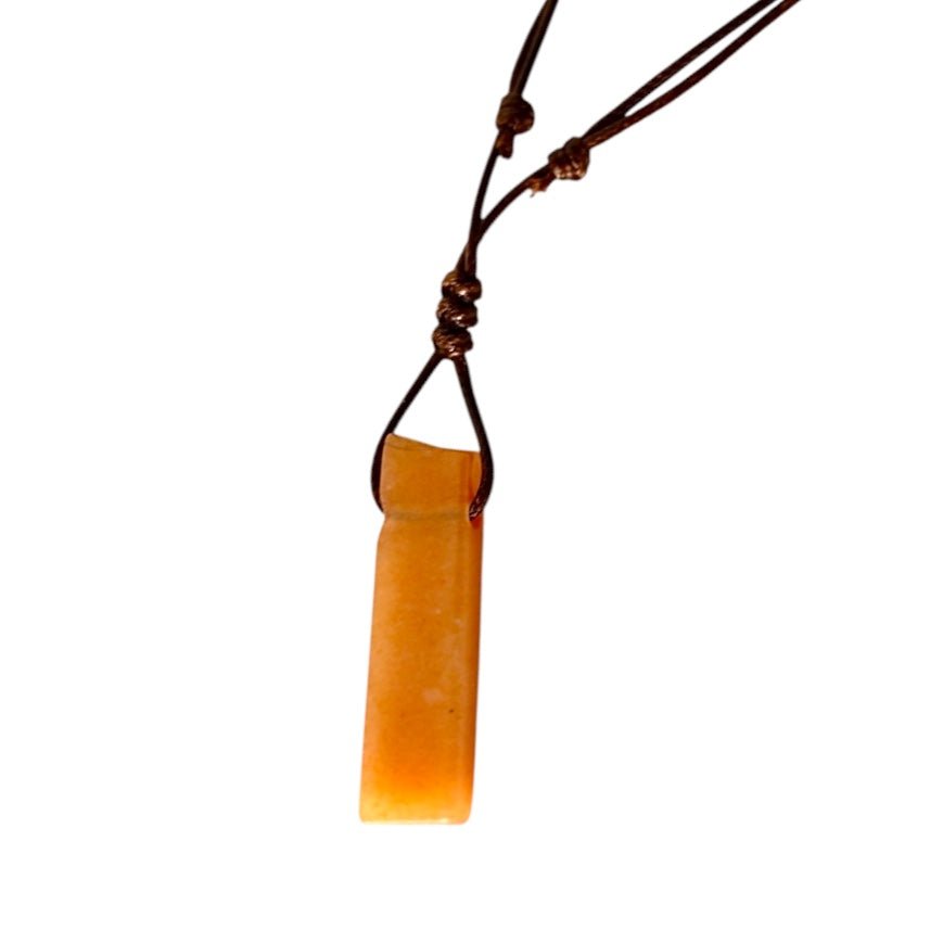 Halskette mit länglicher gelber Jade - CrystalScents