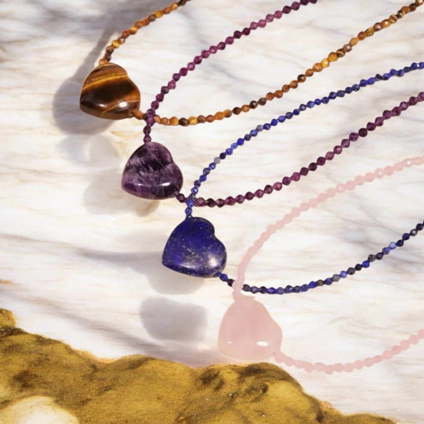 Halskette mit Lapislazuli Herz - CrystalScents
