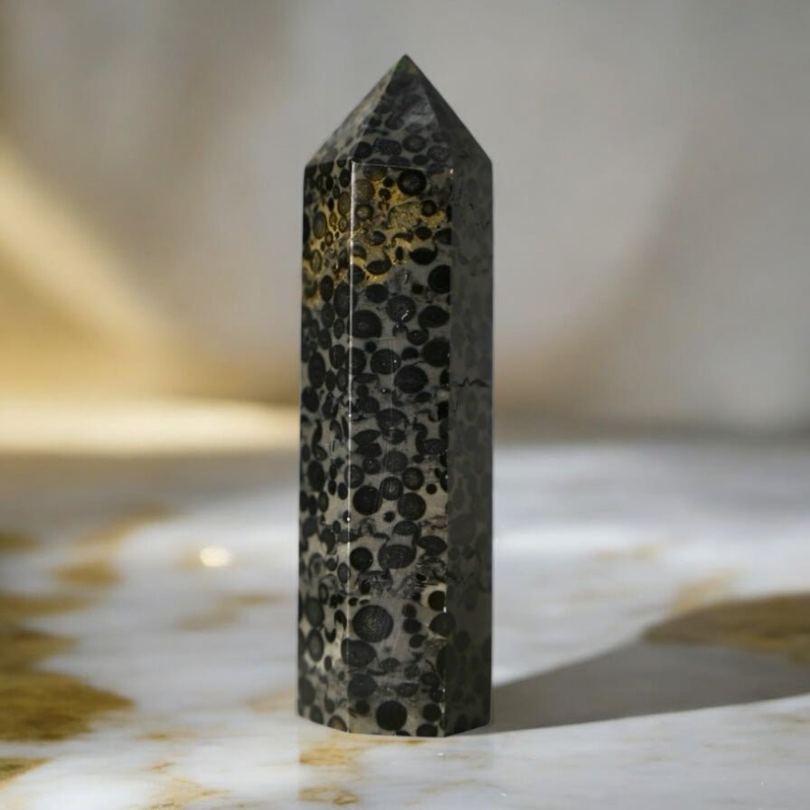 Leoparden - Jaspis Obelisk - CrystalScents