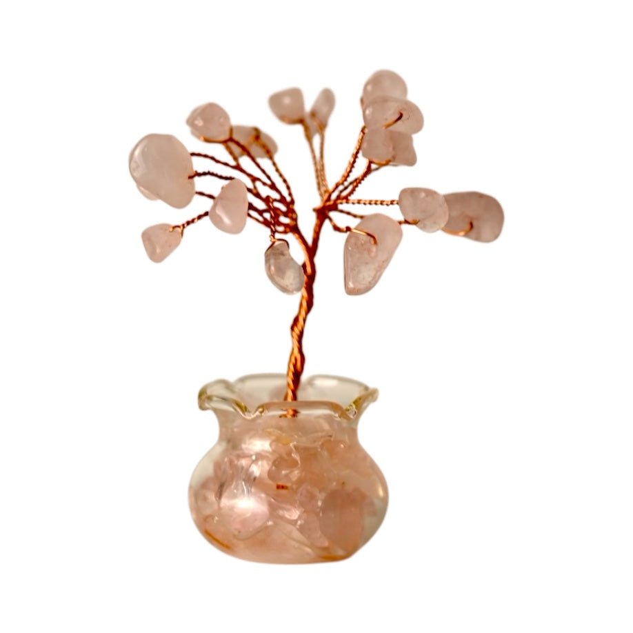 Mini Rosenquarz Baum in Topf - CrystalScents