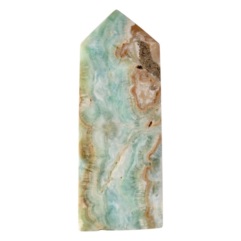 Naturblauer Aragonit Obelisk - CrystalScents