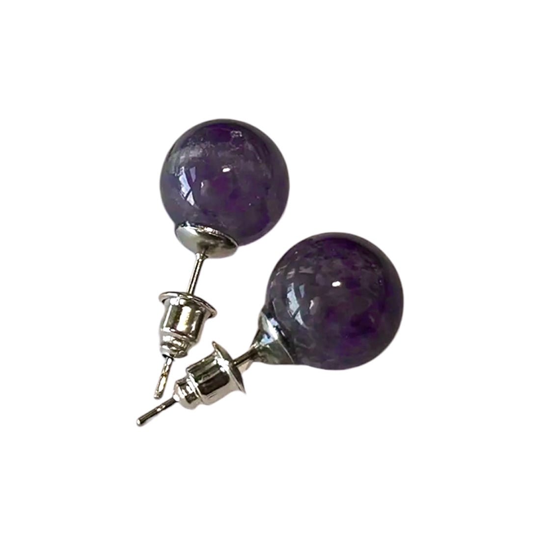 Ohrringe mit Amethyst - Kugel - CrystalScents