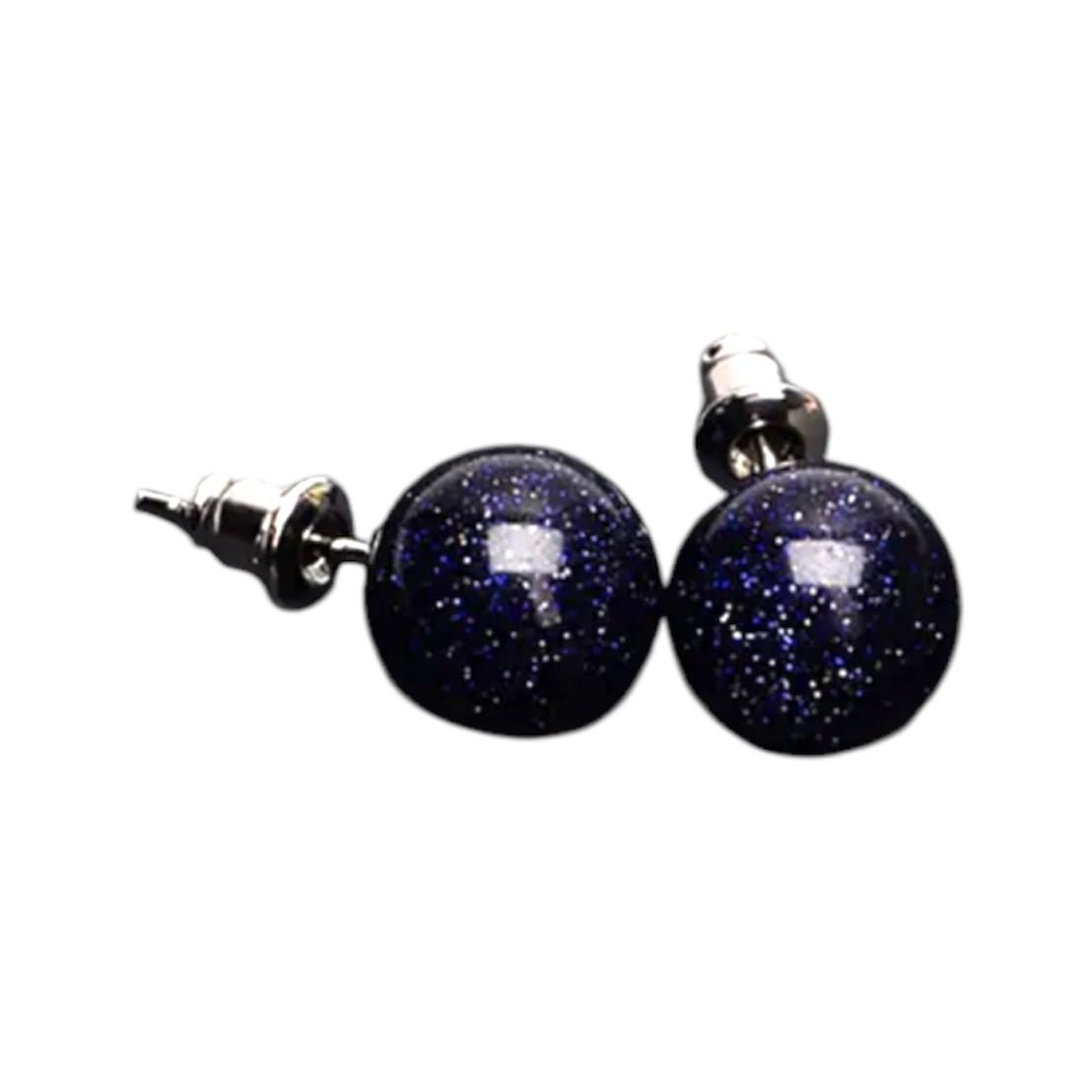 Ohrringe mit Blaufluss - Kugel - CrystalScents
