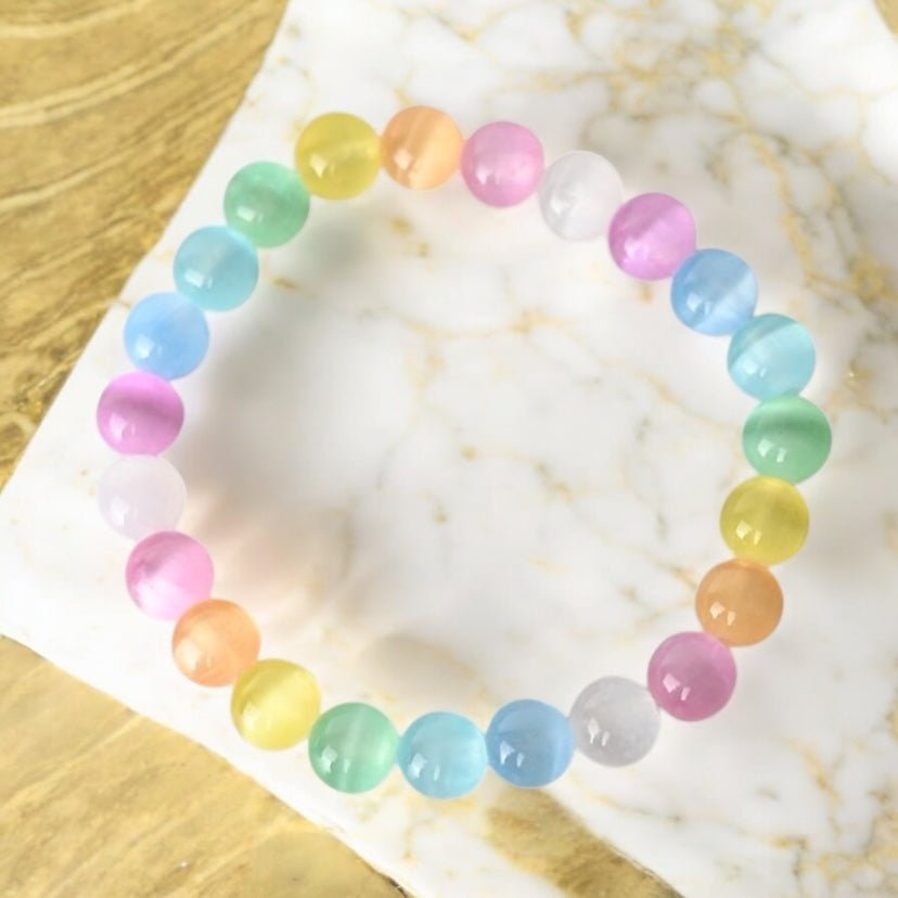 Regenbogen Katzenauge Kugelarmband - CrystalScents