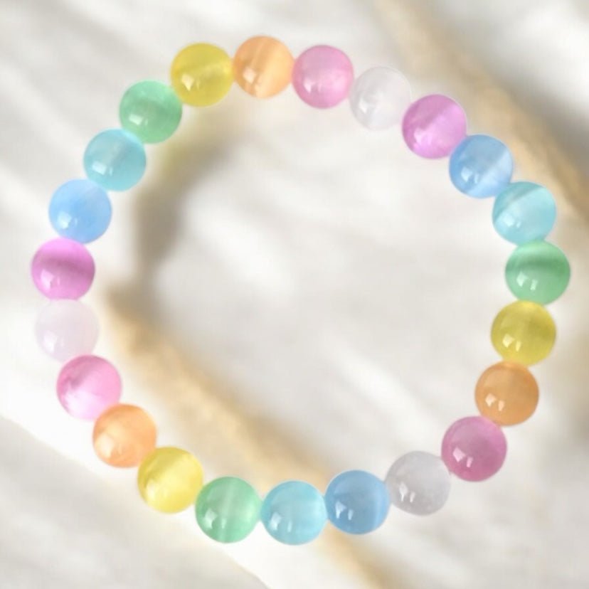 Regenbogen Katzenauge Kugelarmband - CrystalScents