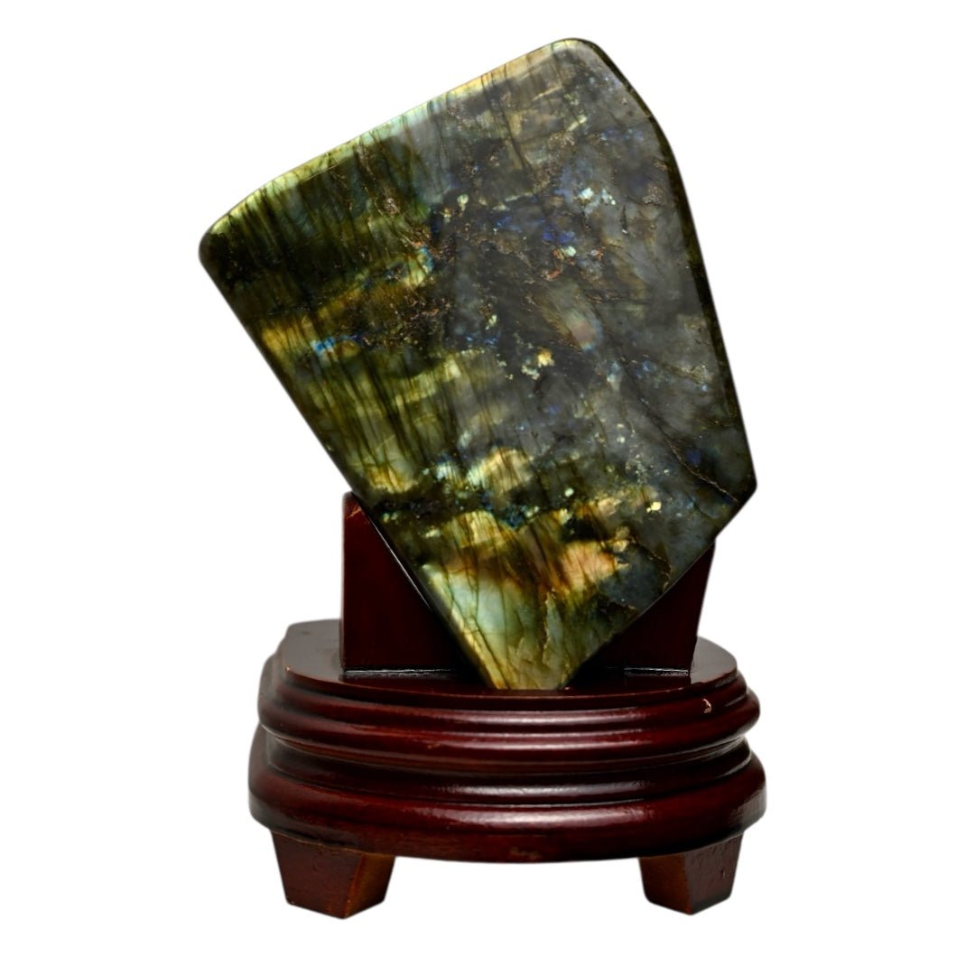Riesige Labradorit Freiform mit Ständer - CrystalScents