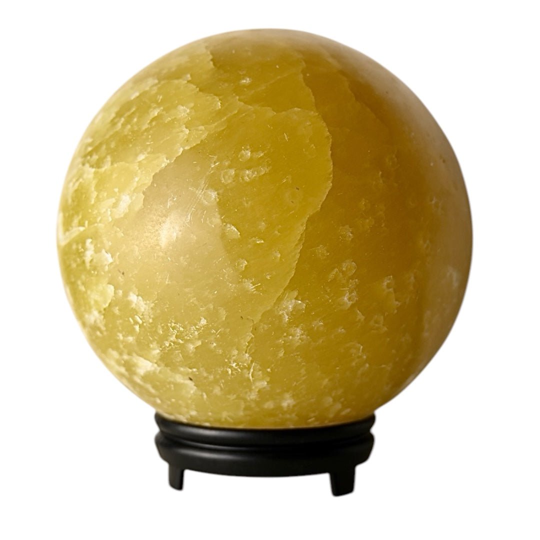 Riesige Zitronen Calcit Kugel - CrystalScents