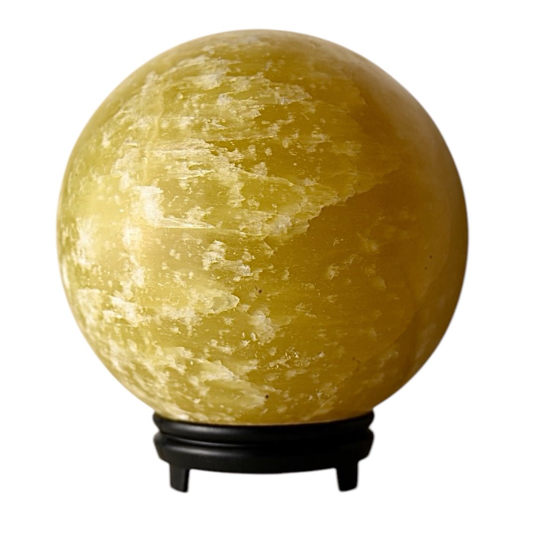Riesige Zitronen Calcit Kugel - CrystalScents