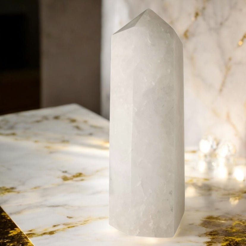 Riesiger Bergkristall Obelisk - CrystalScents