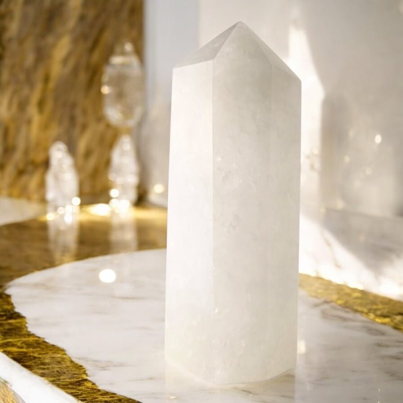 Riesiger Bergkristall Obelisk - CrystalScents