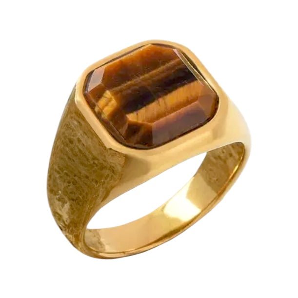 Ring mit quadratischem Tigerauge - CrystalScents