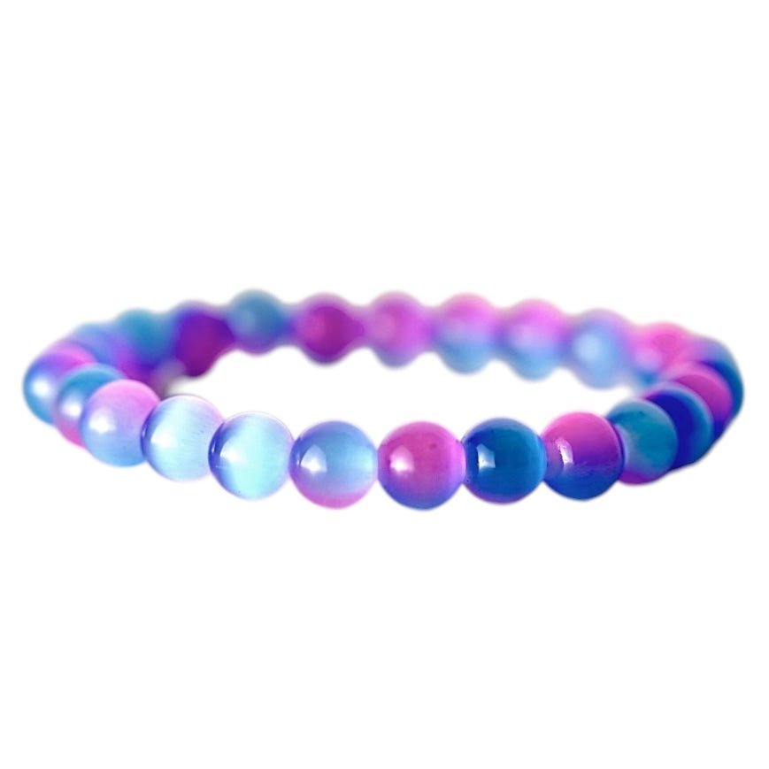 Rosa blaues Katzenauge Kugelarmband {Unicorn} - CrystalScents
