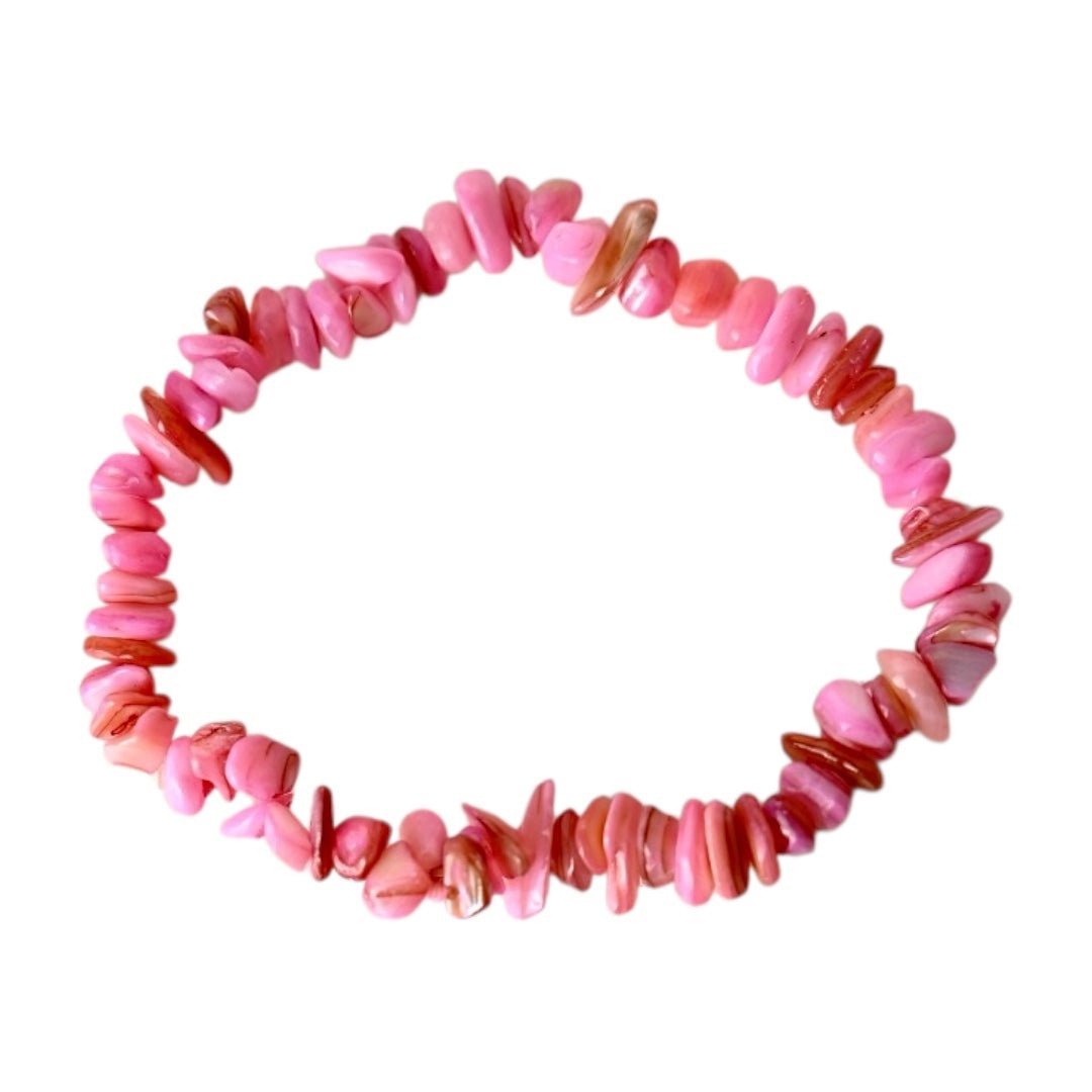 Rosa Muschelschalen Splitterarmband - CrystalScents