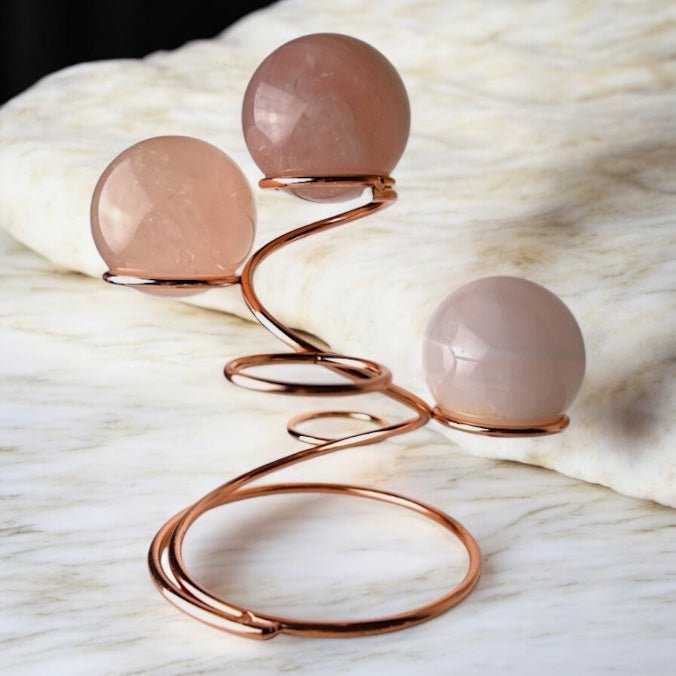 Roségoldener Kugelständer für bis zu 5 Kugeln - CrystalScents
