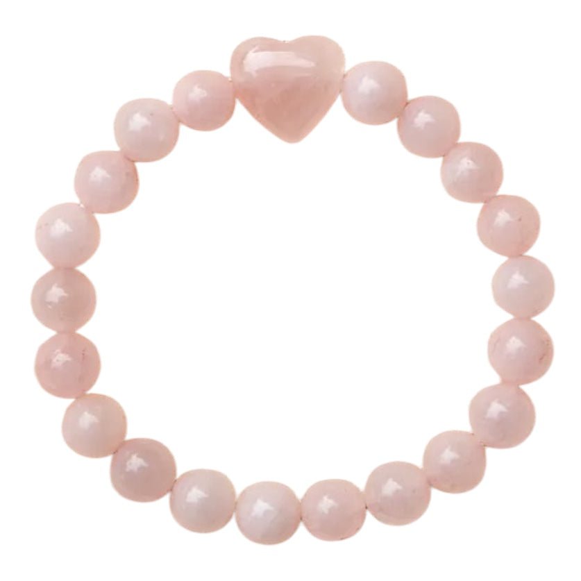 Rosenquarz Kugelarmband mit Herz - CrystalScents