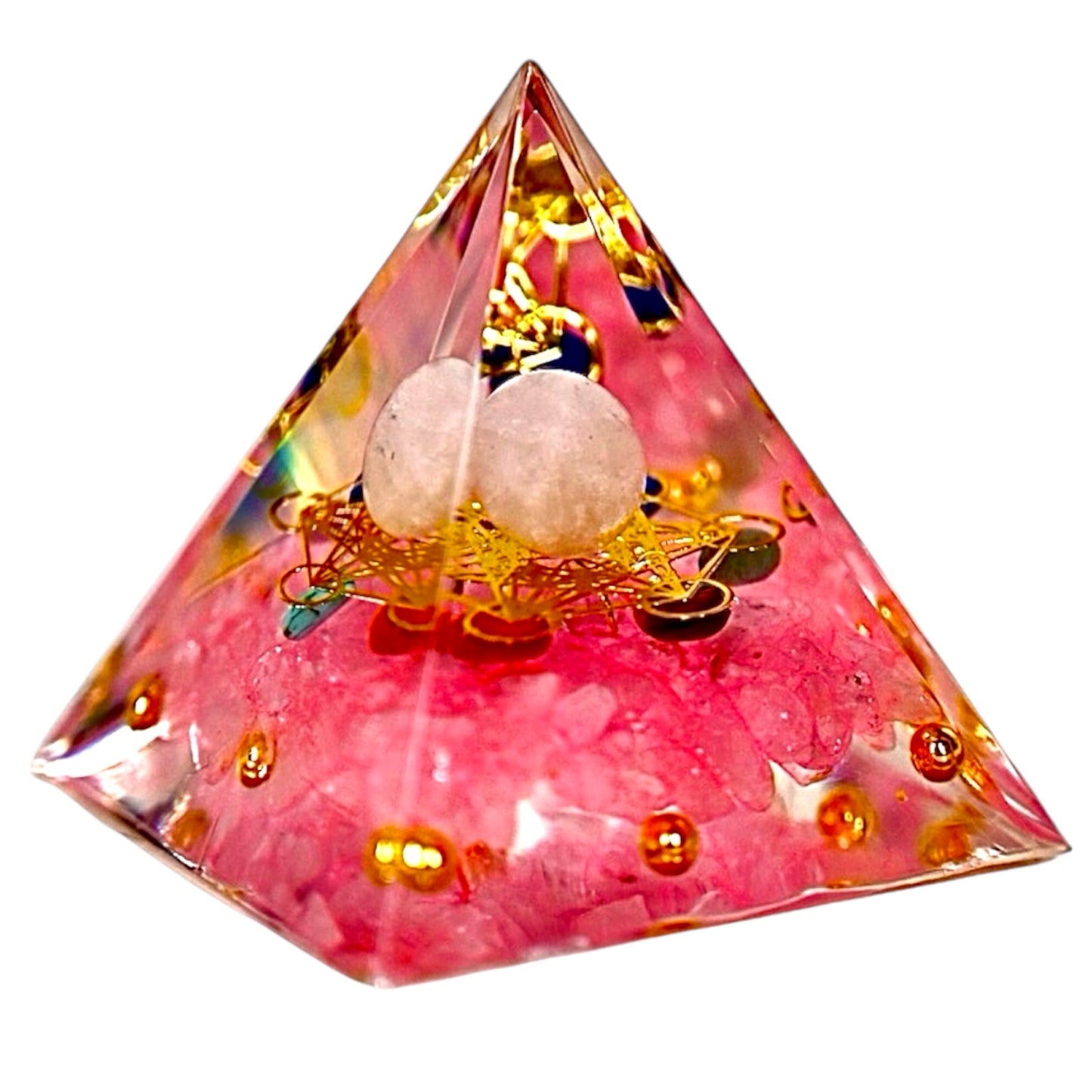 Rosenquarz Orgonit Pyramide - CrystalScents