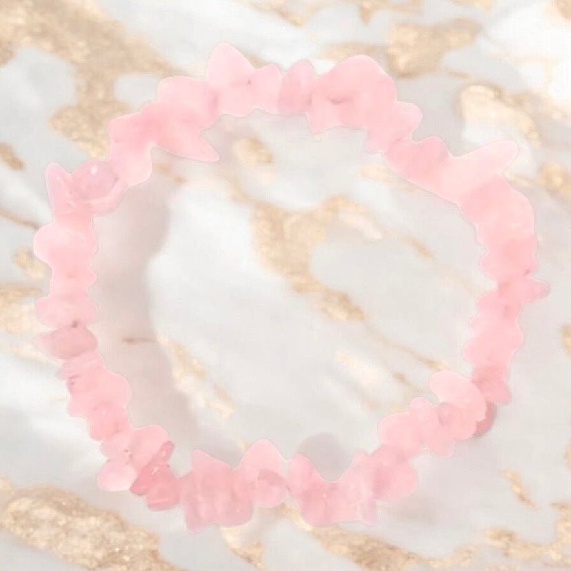 Rosenquarz Splitterarmband - CrystalScents