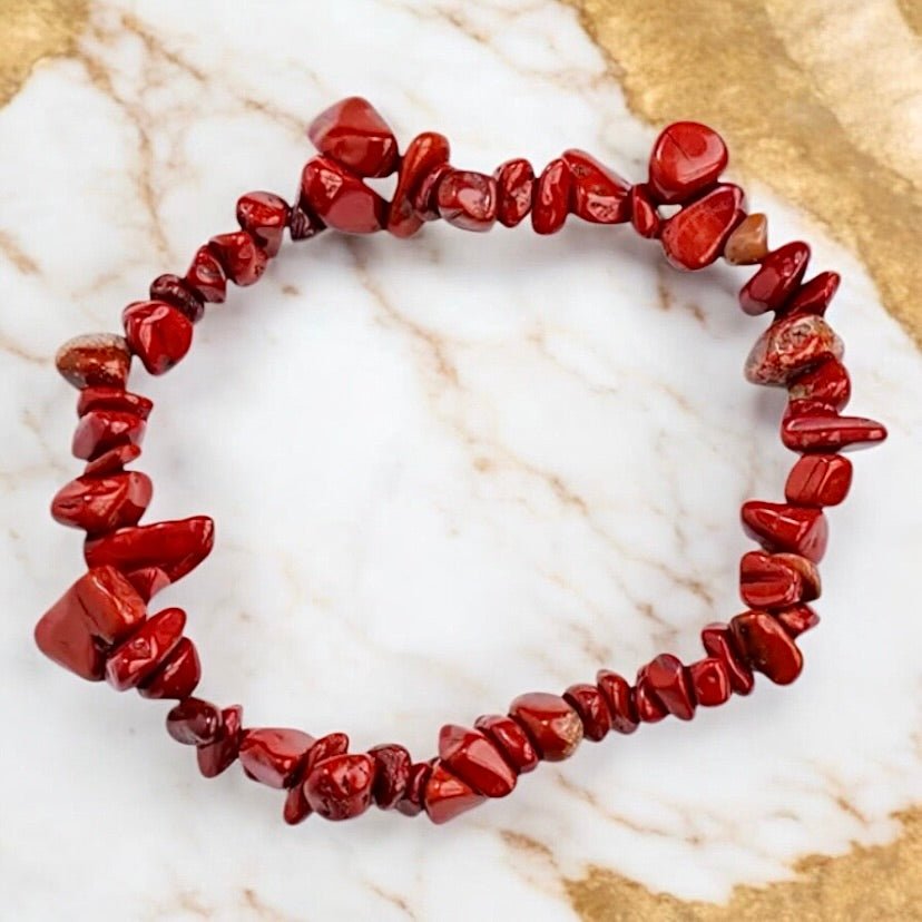 Roter Jaspis Splitterarmband - CrystalScents
