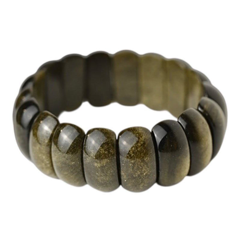 Rundes Gold Obsidian Armband - CrystalScents