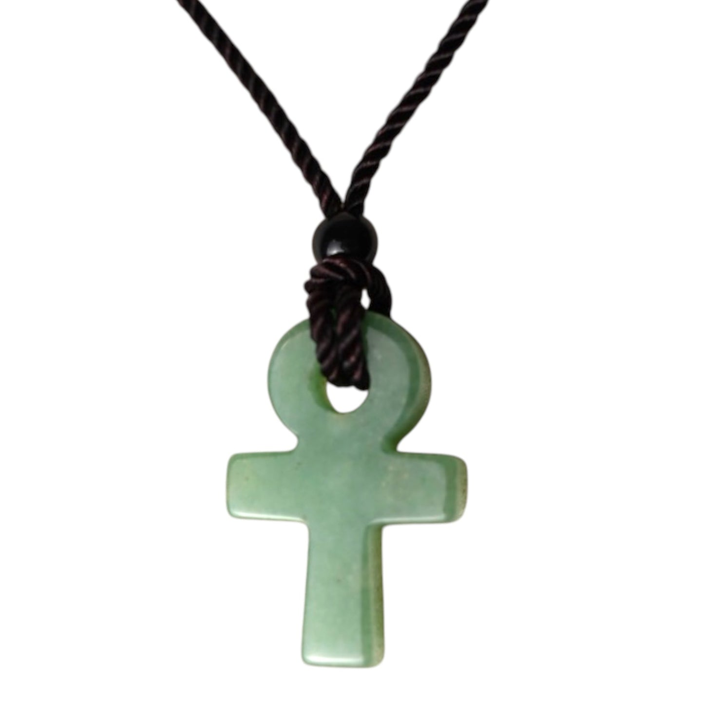 Schwarze Halskette mit Aventurin Anch - CrystalScents