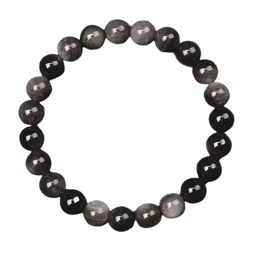 Silber Obsidian Armband - CrystalScents