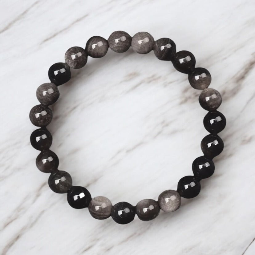 Silber Obsidian Armband - CrystalScents