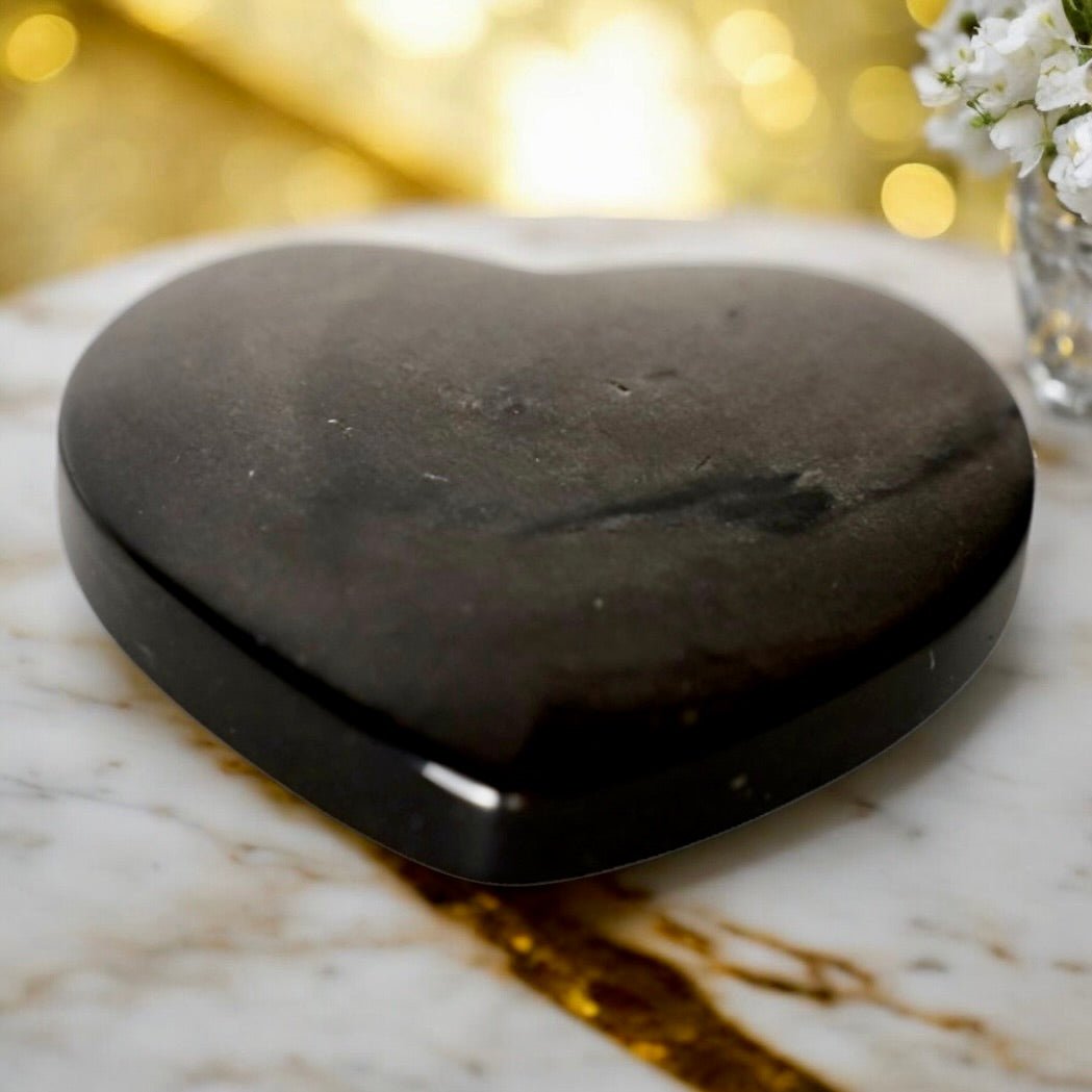 Silber Obsidian Herz - CrystalScents
