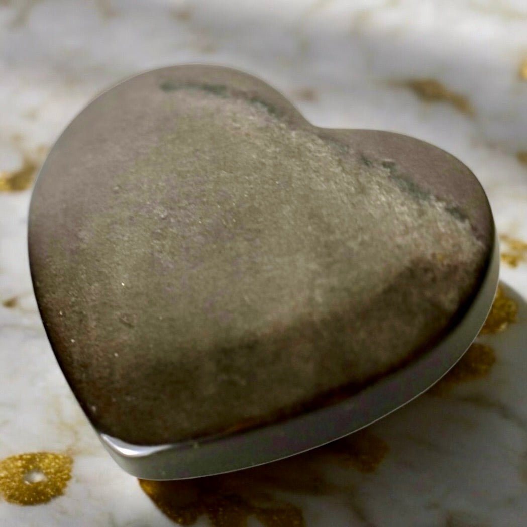 Silber Obsidian Herz - CrystalScents