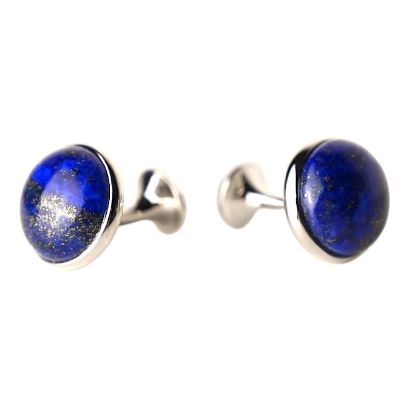 Silberne Manschettenknöpfe Lapislazuli - CrystalScents