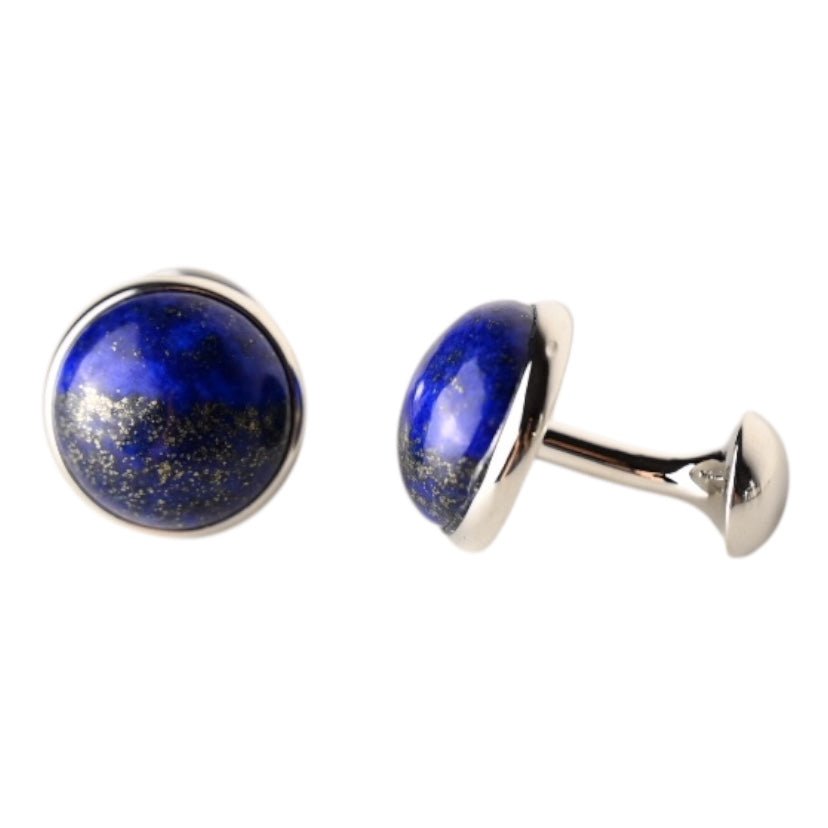 Silberne Manschettenknöpfe Lapislazuli - CrystalScents