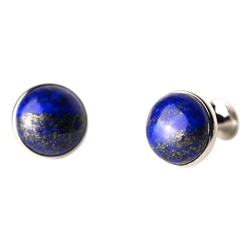 Silberne Manschettenknöpfe Lapislazuli - CrystalScents