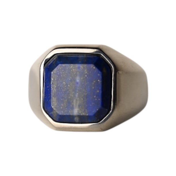 Silberner Ring mit quadratischem Lapislazuli - CrystalScents