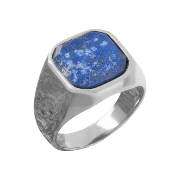 Silberner Ring mit quadratischem Lapislazuli - CrystalScents