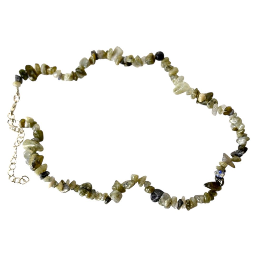 Splitter Halskette Moosachat - CrystalScents