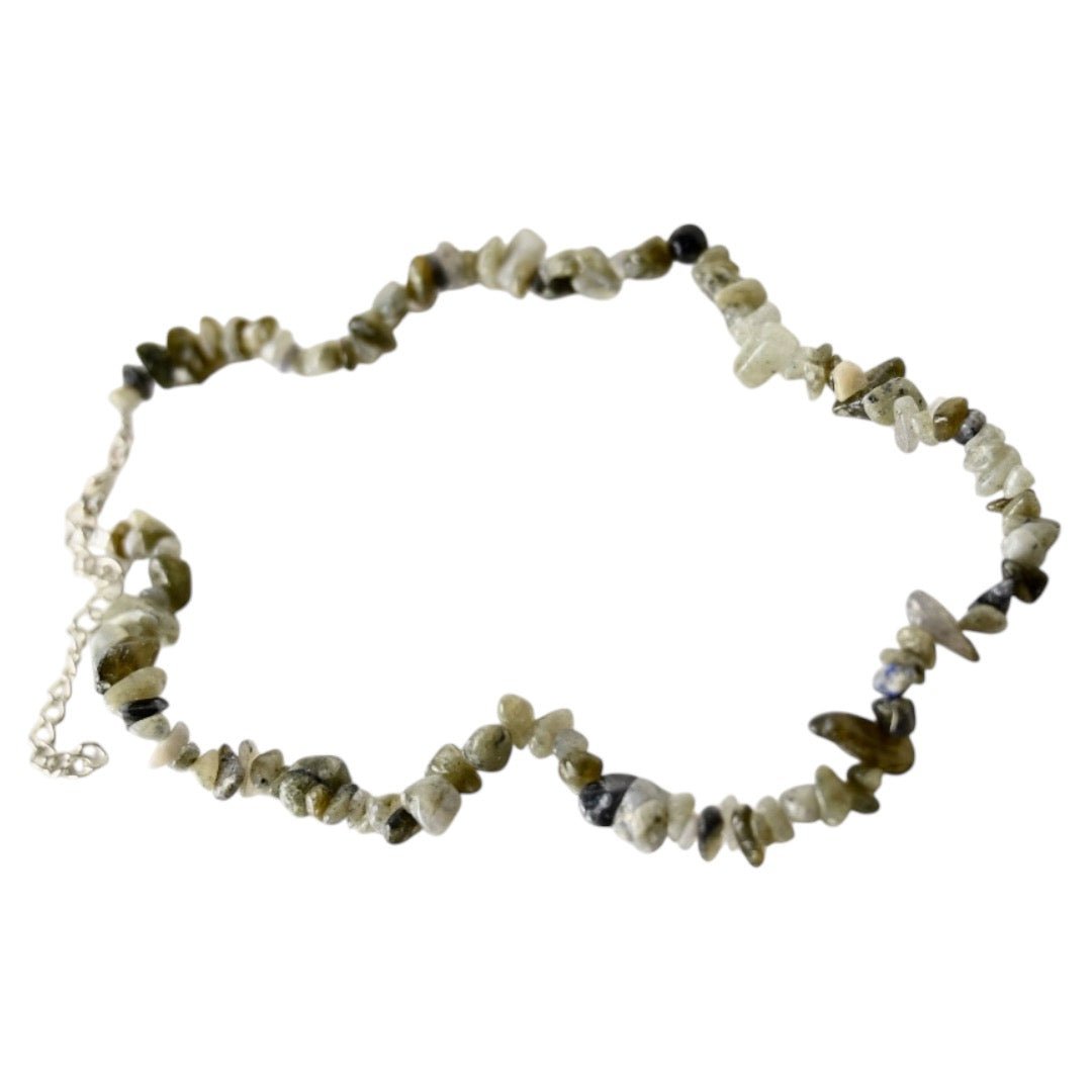 Splitter Halskette Moosachat - CrystalScents