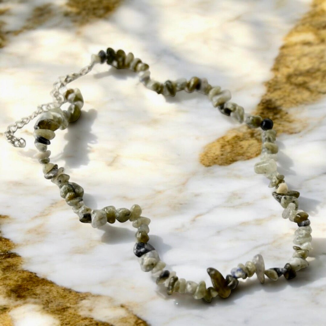 Splitter Halskette Moosachat - CrystalScents