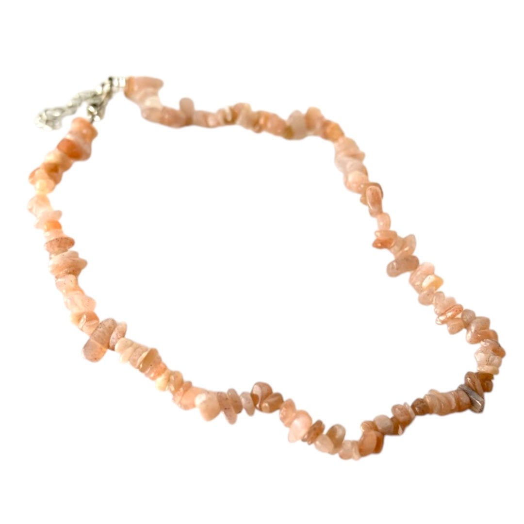 Splitter Halskette Pfirsich Mondstein - CrystalScents