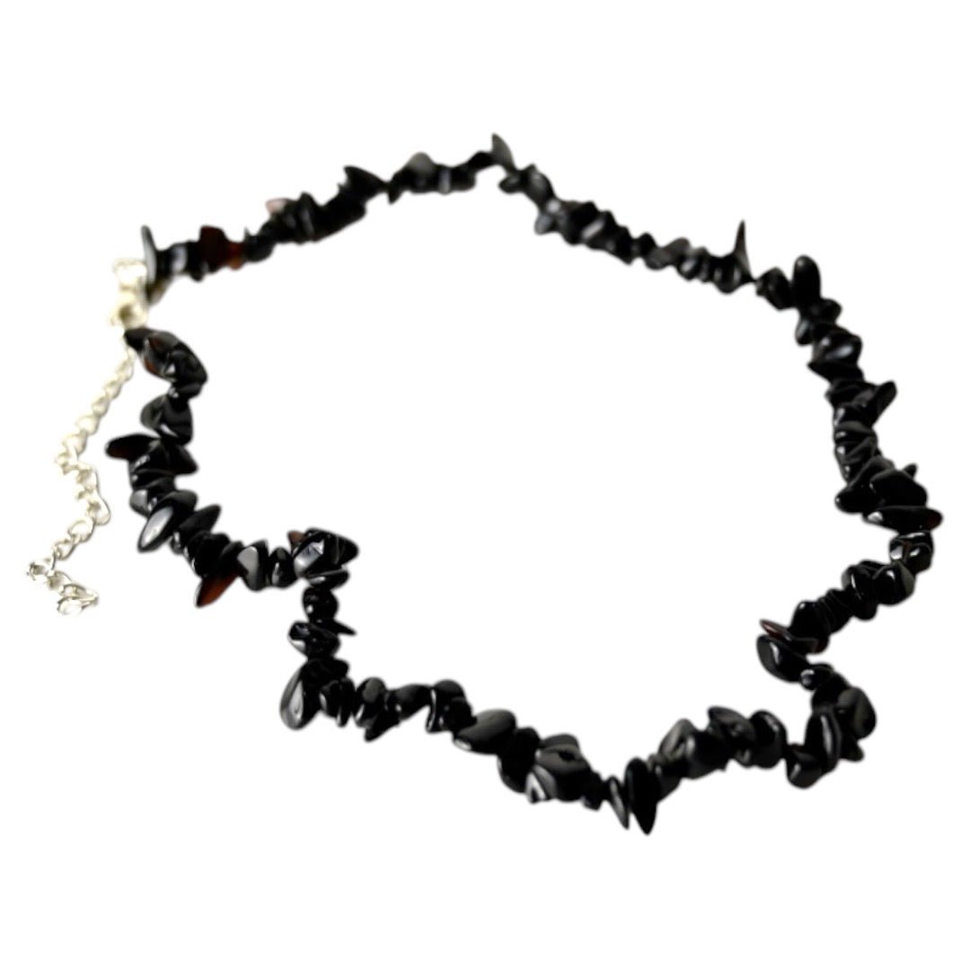 Splitter Halskette schwarzer Achat - CrystalScents