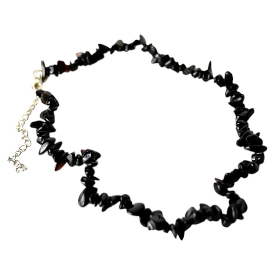 Splitter Halskette schwarzer Achat - CrystalScents
